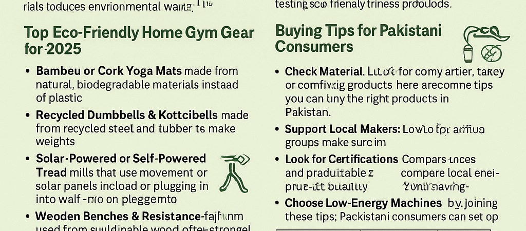 Sustainable & Eco-Friendly Home Gym Gear Trends 2025: Pakistan’s Perspective