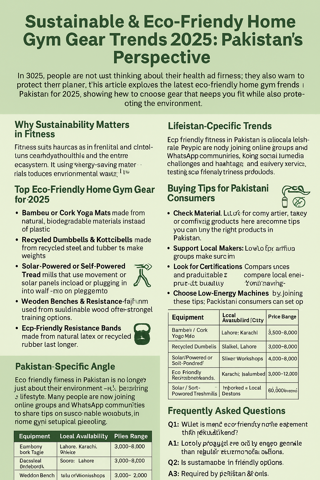 Sustainable & Eco-Friendly Home Gym Gear Trends 2025: Pakistan’s Perspective